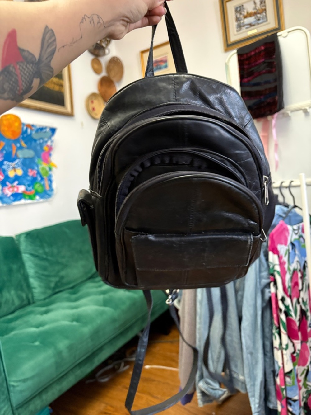 Y2k 💿 Leather Backpack 🖤